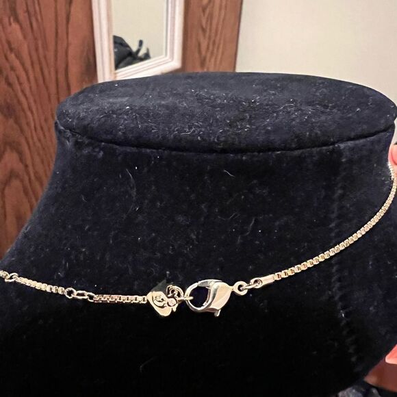 🆕 Swarovski Crystal Powder Black /Gold Crystasl & Gold Disc Necklace - Picture 3 of 6